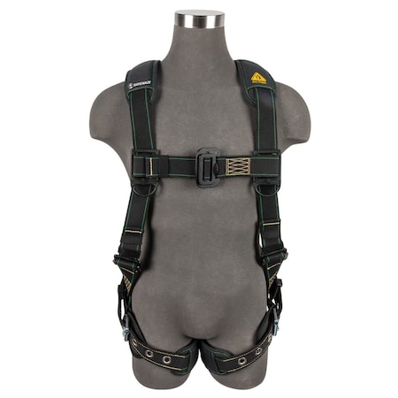 Safewaze Arc Flash Full Body Harness: DE 1D, DE MB Chest, TB Legs, M 020-1284